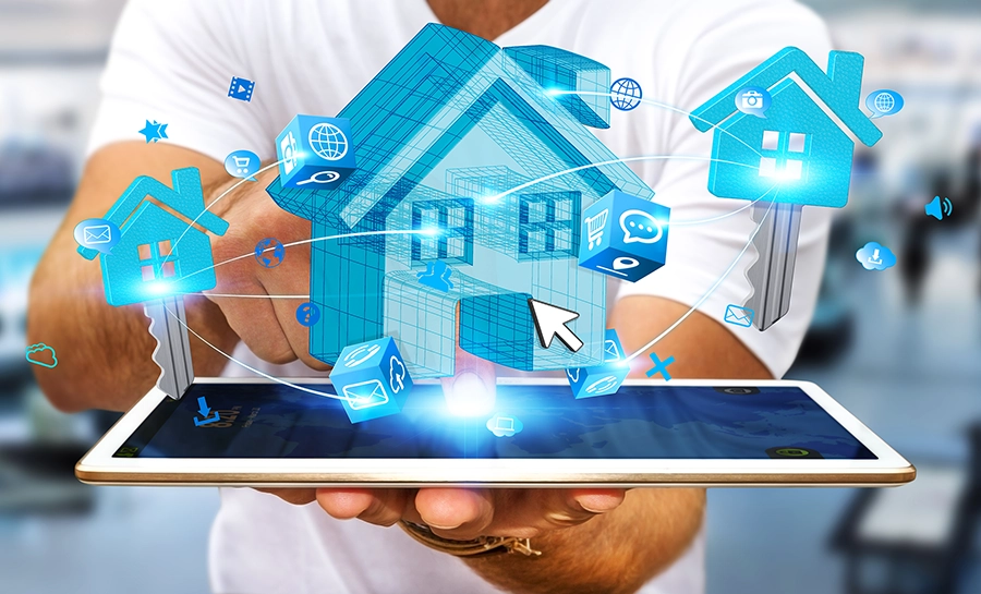 an ipad holograph of a house